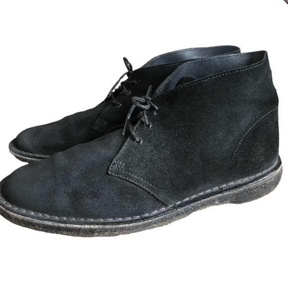 Clarks Other - Clarks Desert Boot  Black Suede size 13